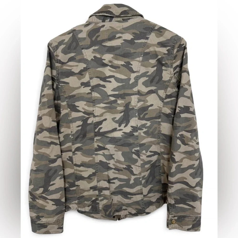 Women's Mudd Camo‎ Full Zip Snap Cotton Military Jacket Size Medium